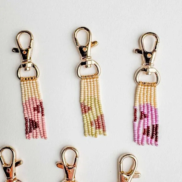 Handmade Beaded Tassel Purse Charm Keychain - Picture 6 of 10